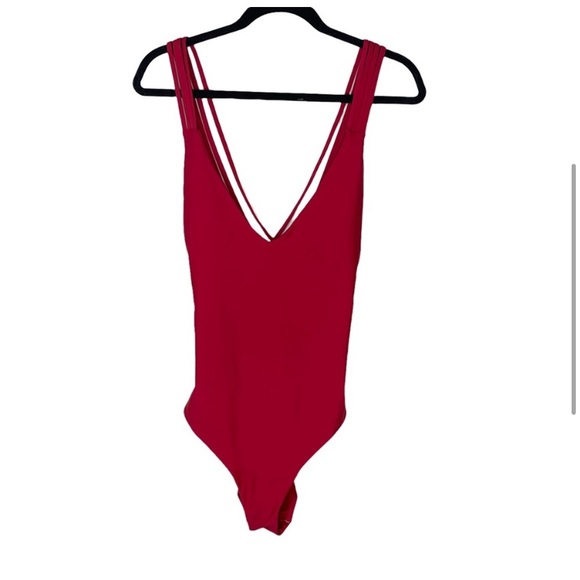 BCBG Maxazaria Red One Piece Swimsuit - Picture 3 of 9
